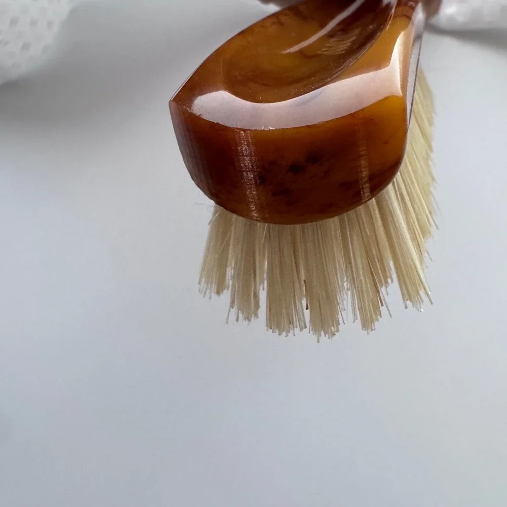 Avon Natural Bristle Hair Brush 8" Butterscotch Dark Caramel Swirl w/ Box VTG - Picture 12 of 12